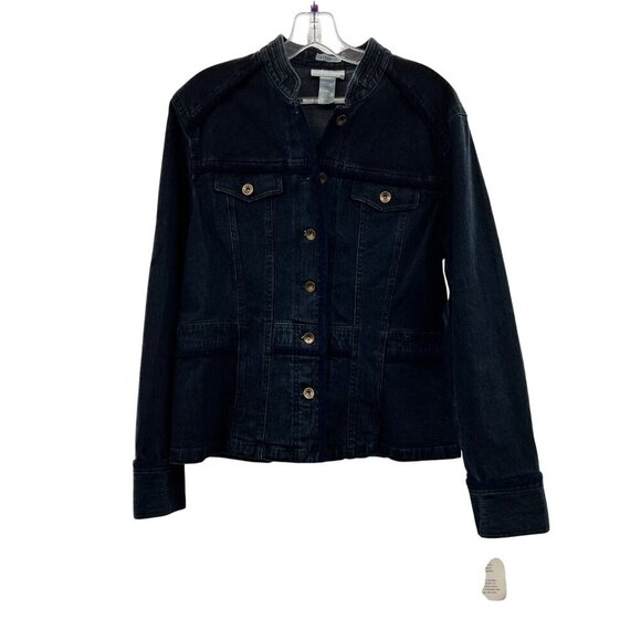 Jones New York Denim Button Up Jacket Blue Size Large New - Picture 1 of 9
